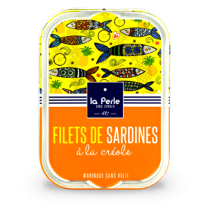 Boite de filets de sardines cuisinées à la créoles de la conserverie la perle des dieux