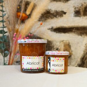 Confiture d'abricot artisanale fabriquée par Dame cerise en Bretagne et vendue par Chez Ty Kouign.